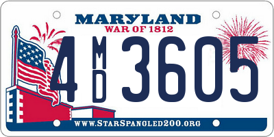 MD license plate 4MD3605