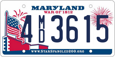 MD license plate 4MD3615
