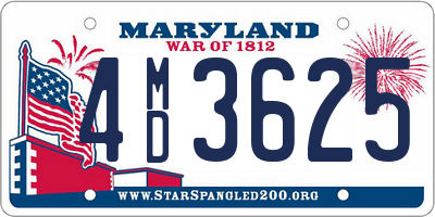 MD license plate 4MD3625