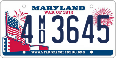 MD license plate 4MD3645