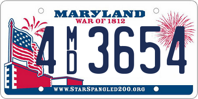 MD license plate 4MD3654