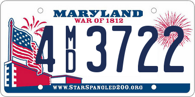 MD license plate 4MD3722