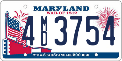 MD license plate 4MD3754
