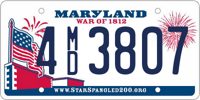 MD license plate 4MD3807