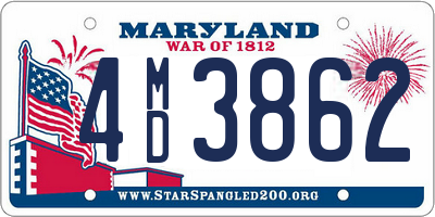 MD license plate 4MD3862