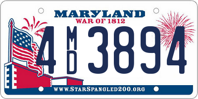 MD license plate 4MD3894