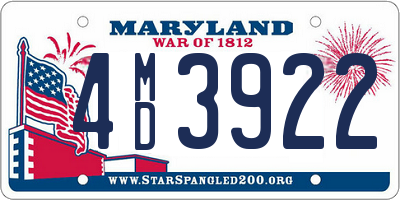 MD license plate 4MD3922