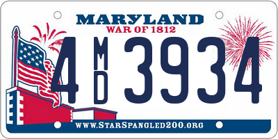 MD license plate 4MD3934
