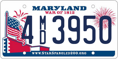 MD license plate 4MD3950