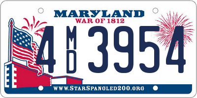 MD license plate 4MD3954