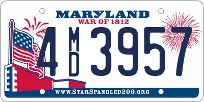 MD license plate 4MD3957