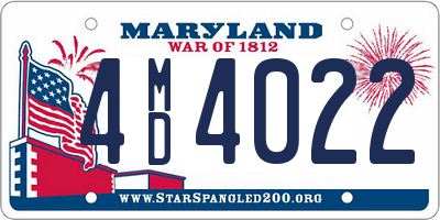 MD license plate 4MD4022