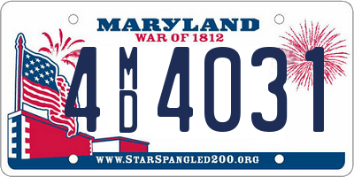 MD license plate 4MD4031