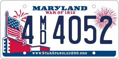 MD license plate 4MD4052