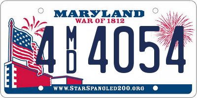 MD license plate 4MD4054