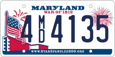 MD license plate 4MD4135
