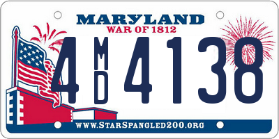 MD license plate 4MD4138