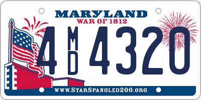 MD license plate 4MD4320