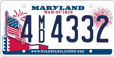 MD license plate 4MD4332