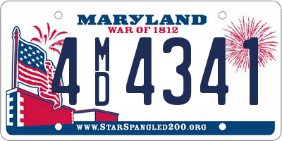 MD license plate 4MD4341