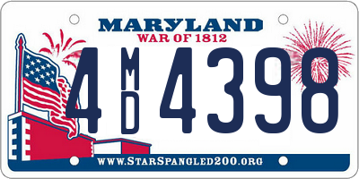 MD license plate 4MD4398
