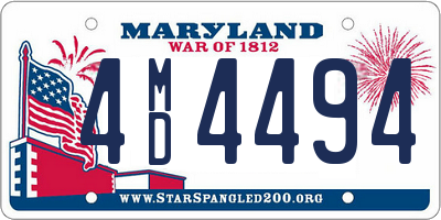 MD license plate 4MD4494