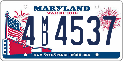MD license plate 4MD4537
