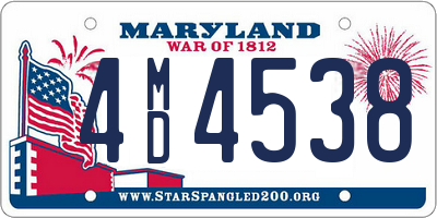 MD license plate 4MD4538