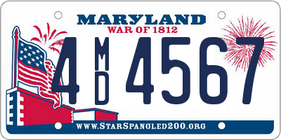 MD license plate 4MD4567