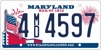 MD license plate 4MD4597