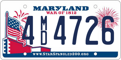 MD license plate 4MD4726