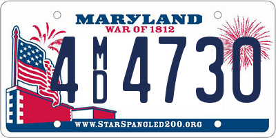 MD license plate 4MD4730