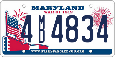 MD license plate 4MD4834