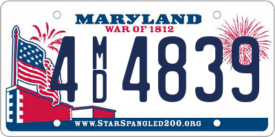 MD license plate 4MD4839