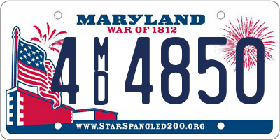 MD license plate 4MD4850