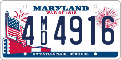 MD license plate 4MD4916