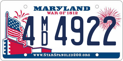 MD license plate 4MD4922