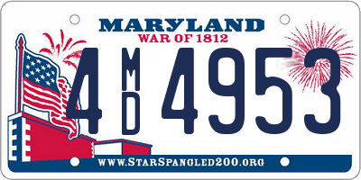 MD license plate 4MD4953