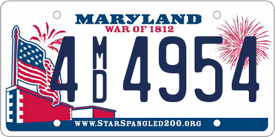 MD license plate 4MD4954