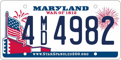 MD license plate 4MD4982