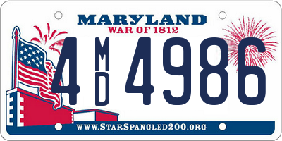 MD license plate 4MD4986