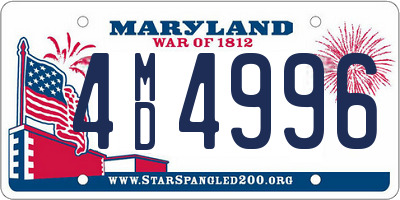 MD license plate 4MD4996