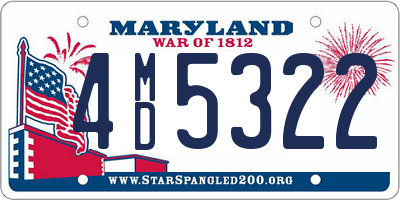 MD license plate 4MD5322