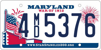 MD license plate 4MD5376