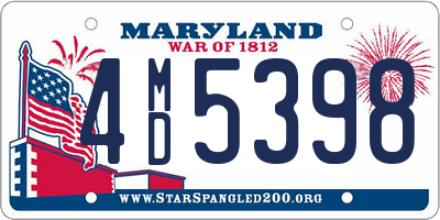 MD license plate 4MD5398