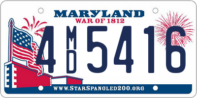 MD license plate 4MD5416