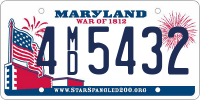 MD license plate 4MD5432