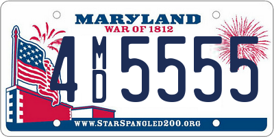 MD license plate 4MD5555