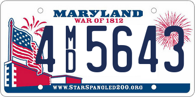 MD license plate 4MD5643