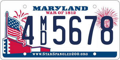 MD license plate 4MD5678